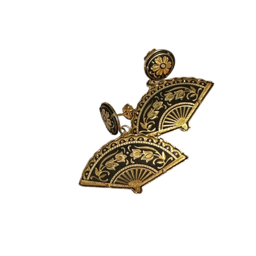 Vintage Damascene Earrings From Spain